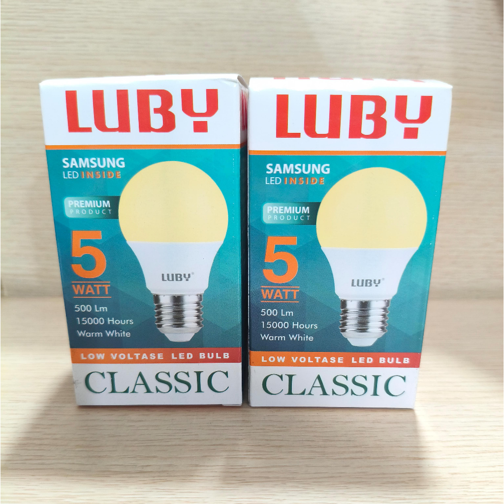 Lampu LED Cahaya Kuning 5 Watt Luby Classic 5W Warm White Lampu Bohlam 5 watt
