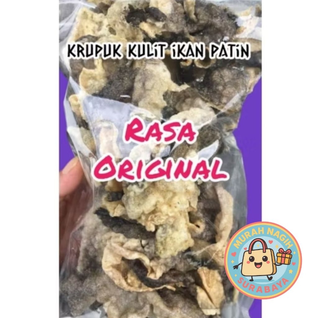 

Krupuk kulit ikan patin Rasa Original (HRG SDH TERMASUK BONUS PACKING KARDUS YA)