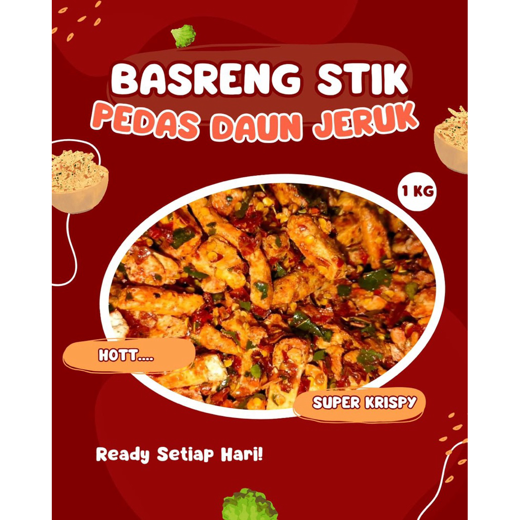 

Basreng Stik Pedas Daun Jeruk 1kg baso goreng