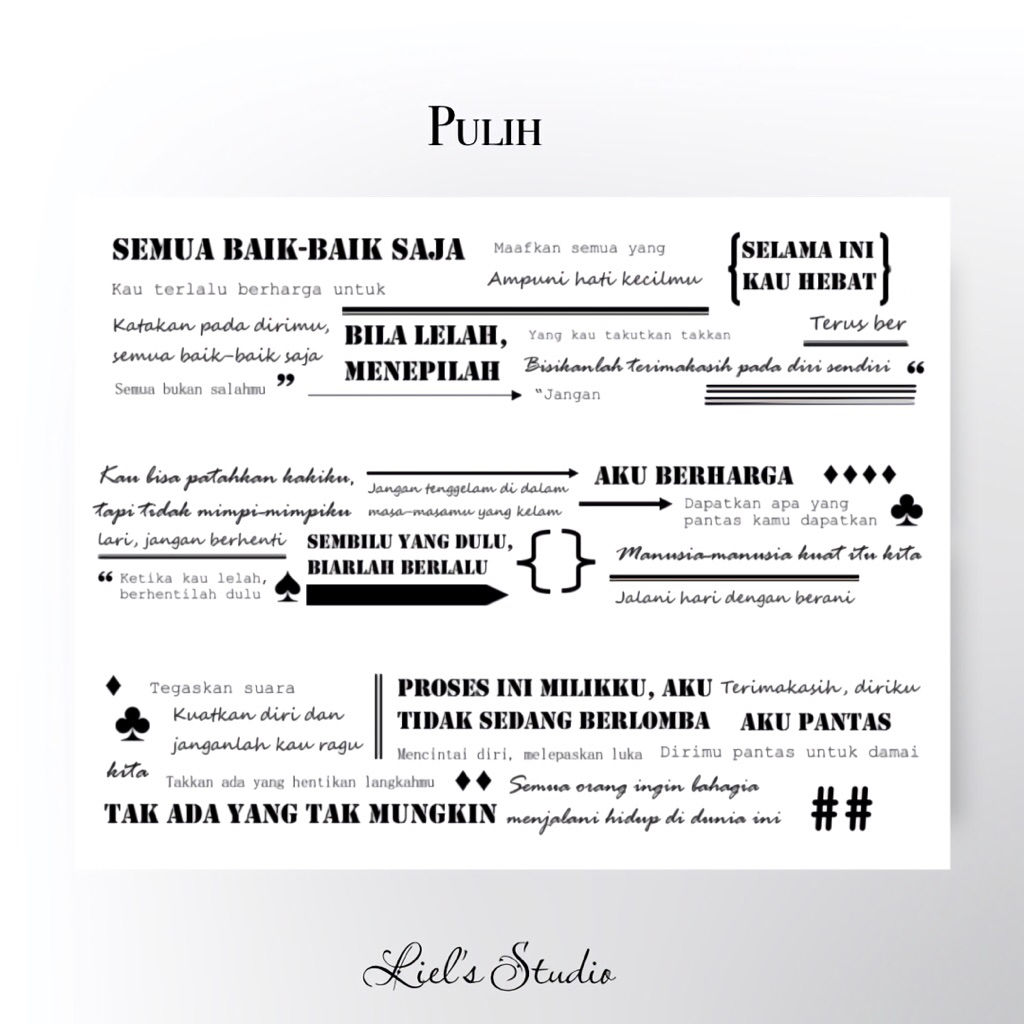 

Liel’s Studio Stiker Roll Kata-kata untuk journaling dan scrapbooking