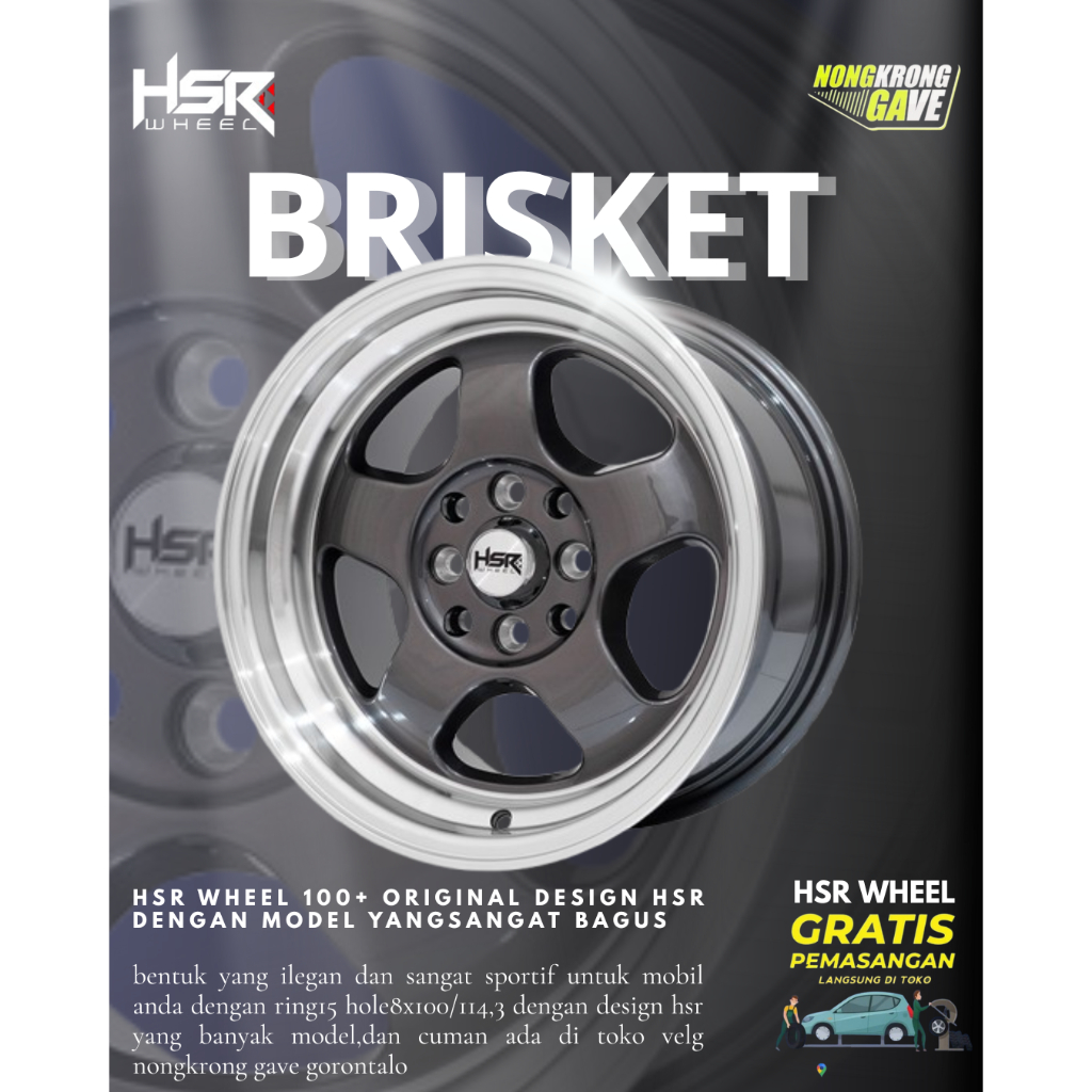 HSR Wheel Brisket Ring 15 Hole8 free ongkir seindonesia bosku buruan beli velg hsr