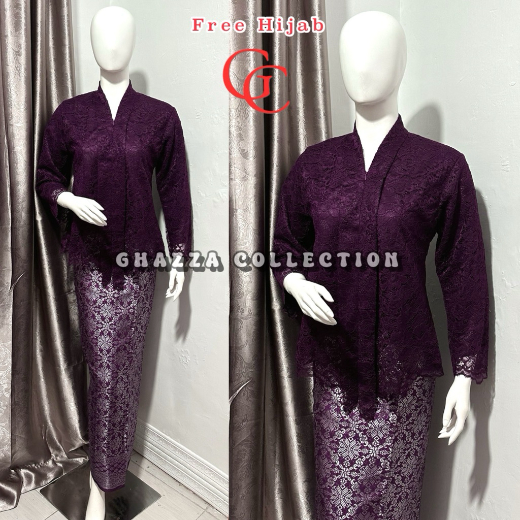 (FREE HIJAB) - GHAZZACOLLECTION - KEBAYA BRUKAT MODERN - KEBAYA BUSUI MODERN - BAJU KEBAYA - KEBAYA 