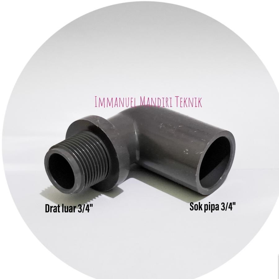 Keni drat luar 3/4 pvc SCG / Elbow drat luar 3/4 pvc SCG