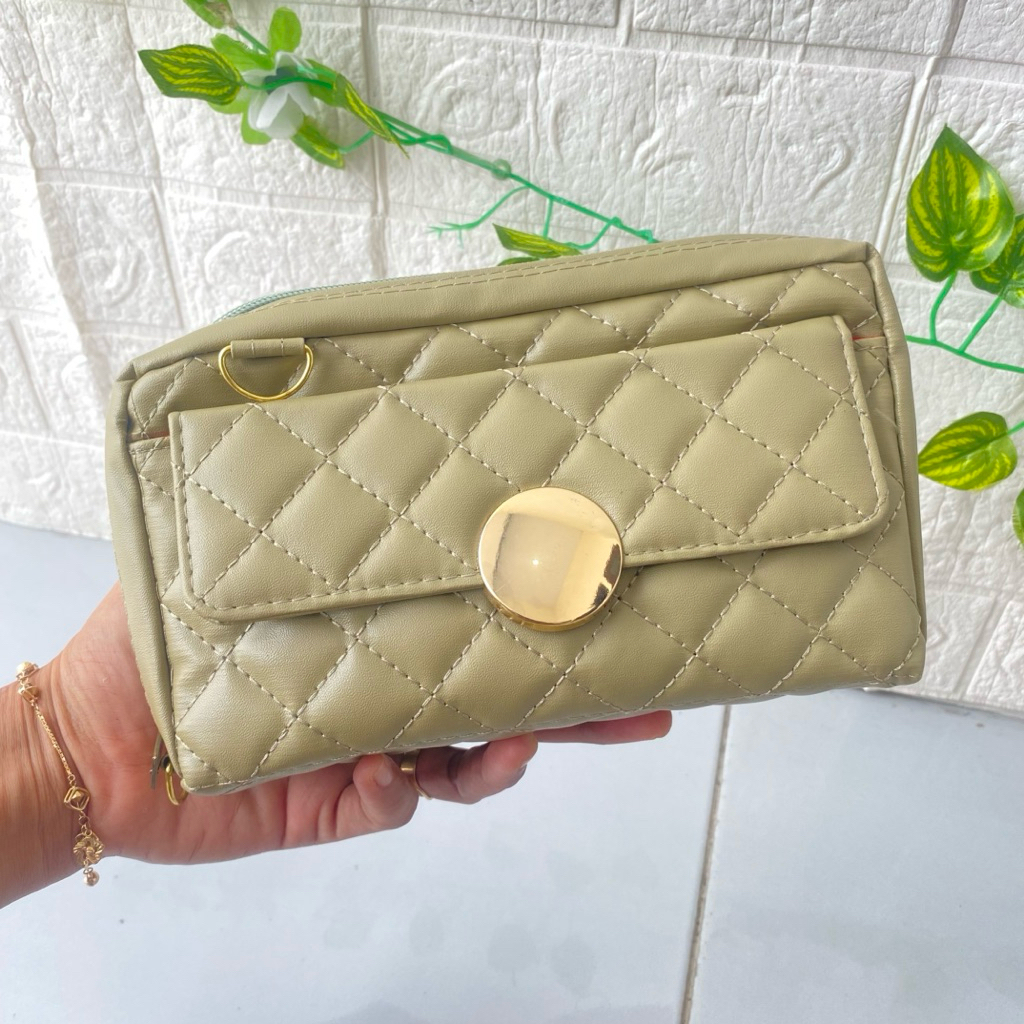 Tas Dompet Selempang Wanita Wallet Herzy 2 Tali Banyak Sekat