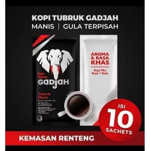 

Kopi Tubruk Gadjah Manis Renteng - 1 renteng isi 10 sachet