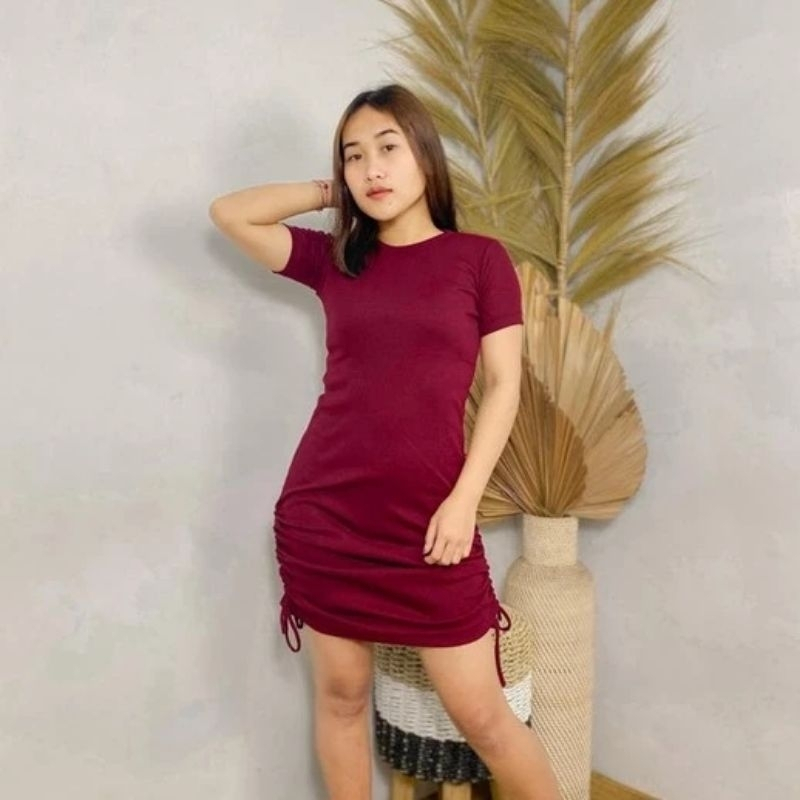 Dress Premium Bisa Serut Samping -  Dress Wanita Kekinian 2025 - Dress Wanita Korean Style Terbaru 2