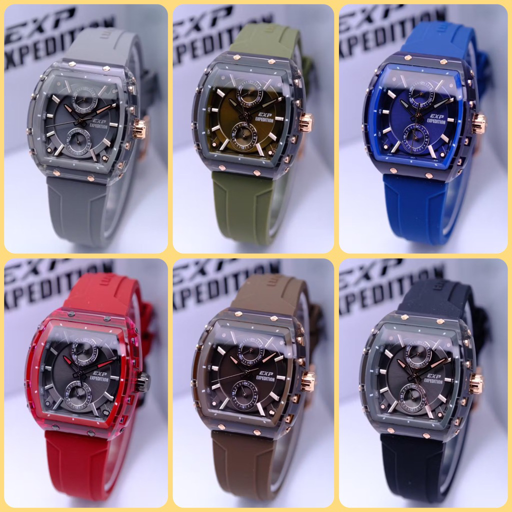JAM TANGAN WANITA EXPEDITION E 6814 MF / E 6814 / 6814 ORIGINAL RUBBER GARANSI RESMI 1 TAHUN