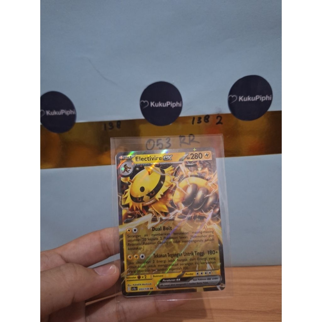 Kartu Pokemon Electivire EX RR 053/138 EX RR TCG Indonesia Sv10