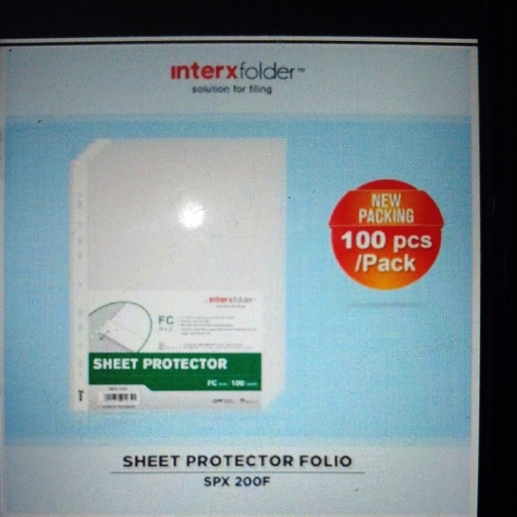 

Sheet Protector Folio F4 Inter x isi 100 Lembar / Plastik FC PP Pocket