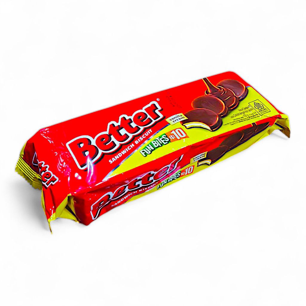 

[BELI BANYAK MAKIN MURAH] BETTER SANDWICH BISCUITS 100 Gram [1 PACK ISI 10 BISKUIT] Fun Bites Vanilla Cream Biskuit Better Coklat Krim Murah Tapi Tetep Enak Dan Ngemil Banget