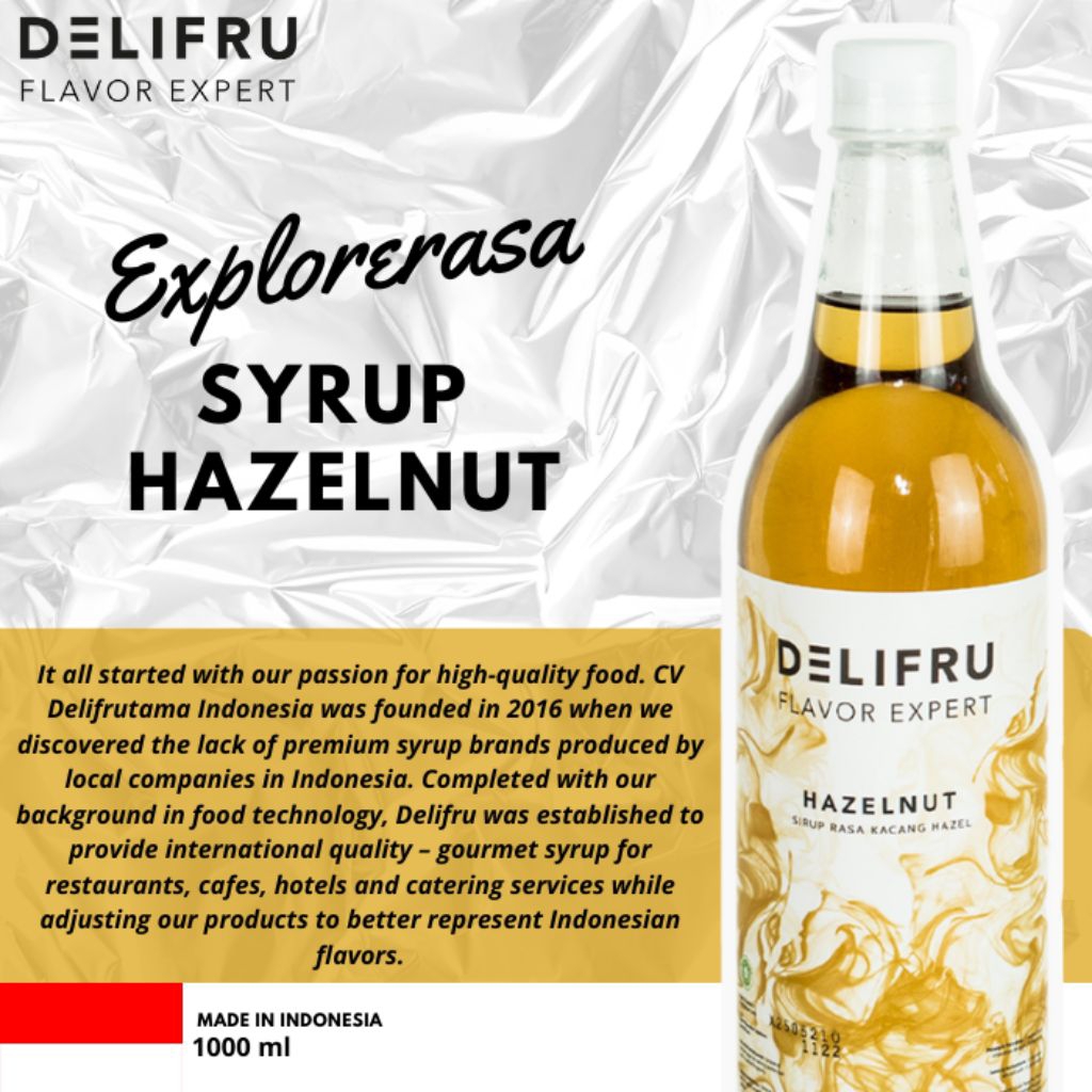 

Delifru syrup rasa hazelnut isi 1 liter