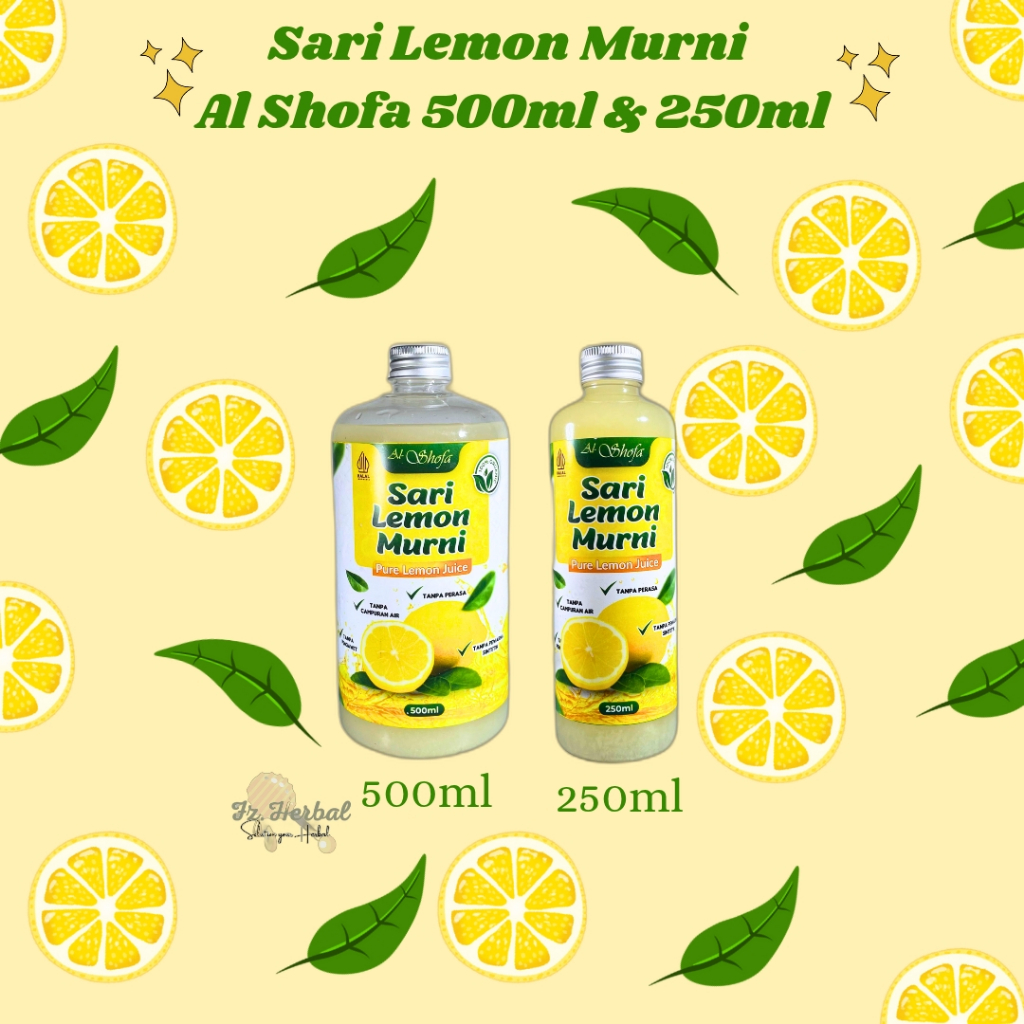 

Paket isi 2 Sari Lemon Murni (Pure Lemon Juice) 250ml & 500ml