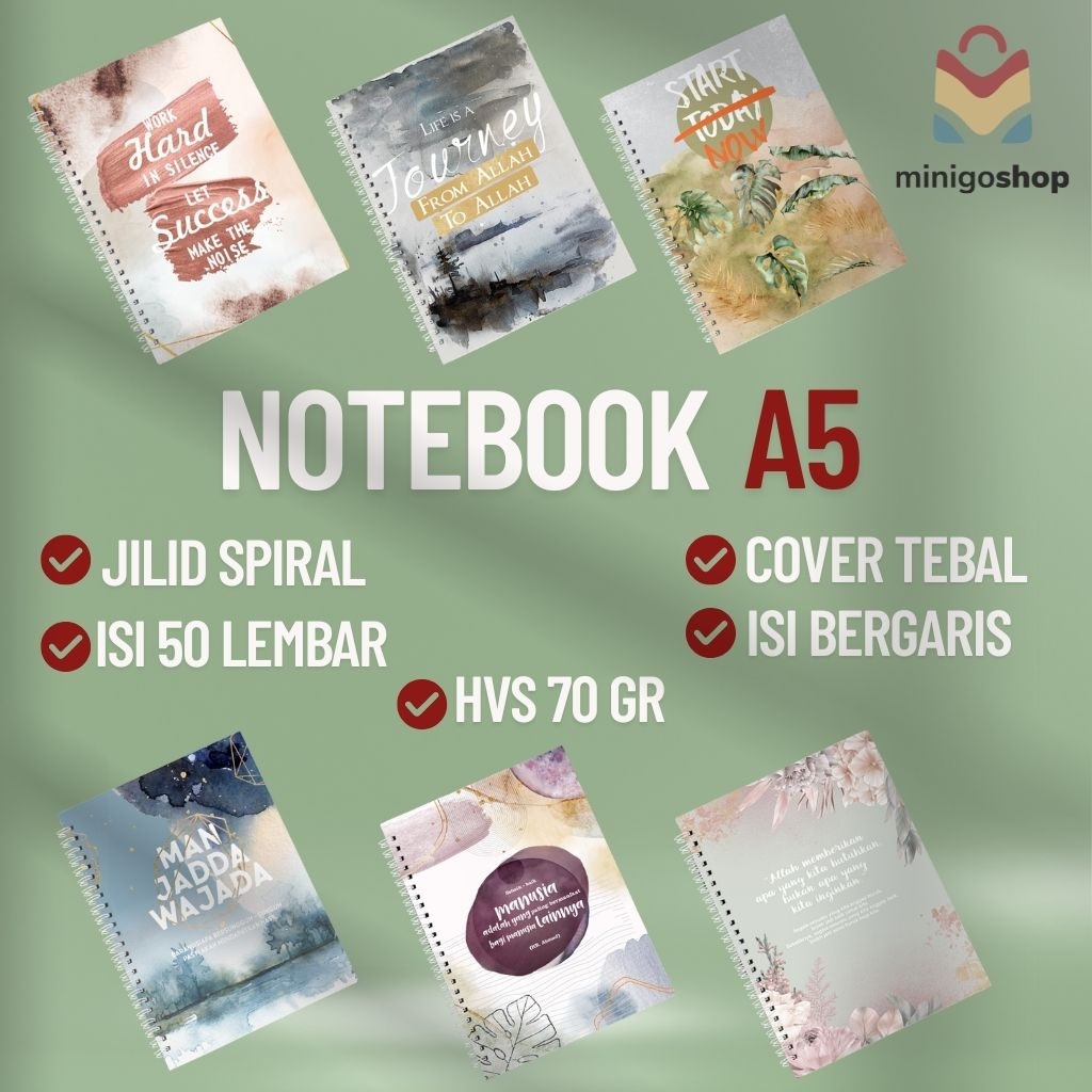 

NOTEBOOK A5 | BUKU CATATAN | BUKU JURNAL | JILID SPIRAL | COVER TEBAL | BUKU TULIS BERGARIS