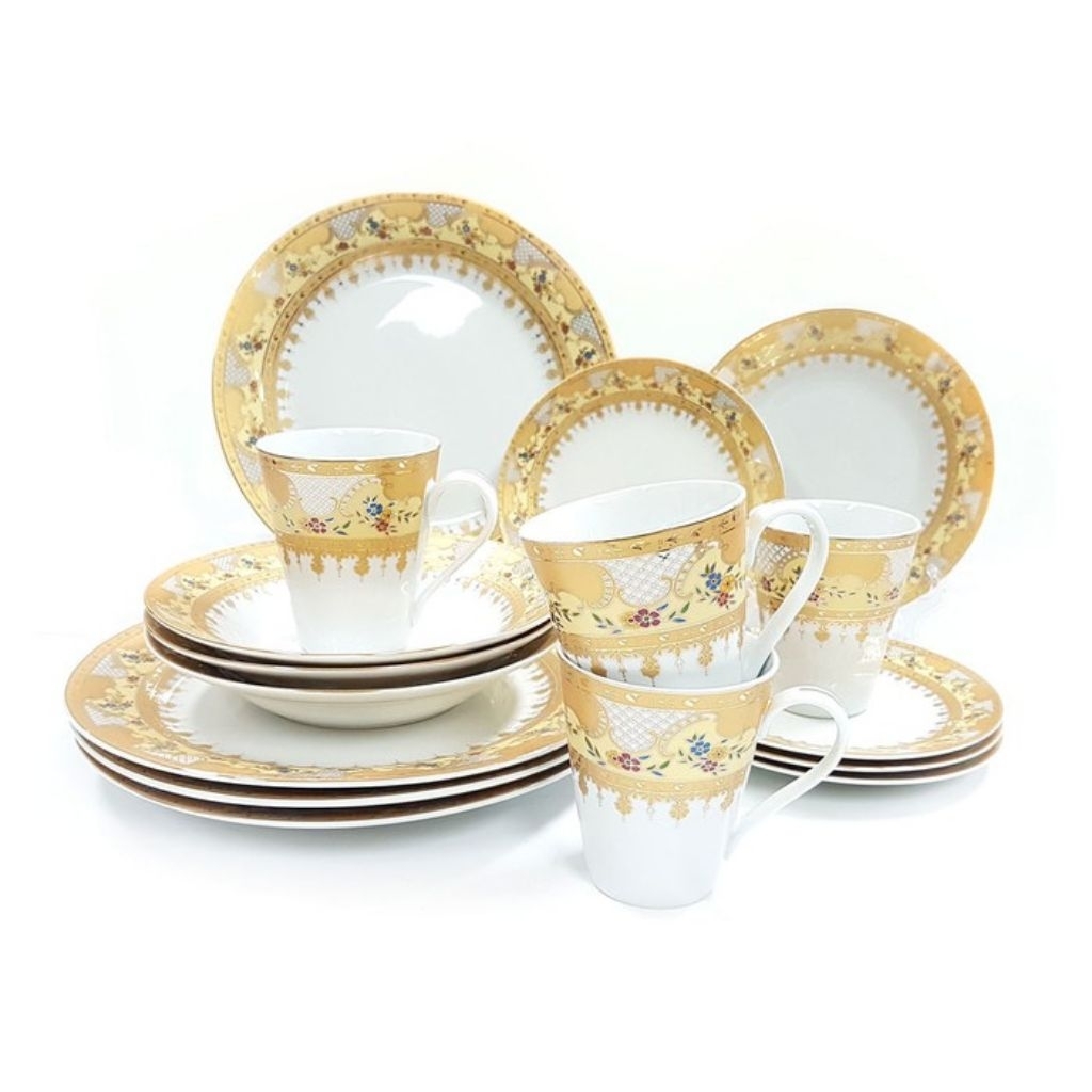 Paket Dinner Set Piring Gelas Vicenza D16 Motif