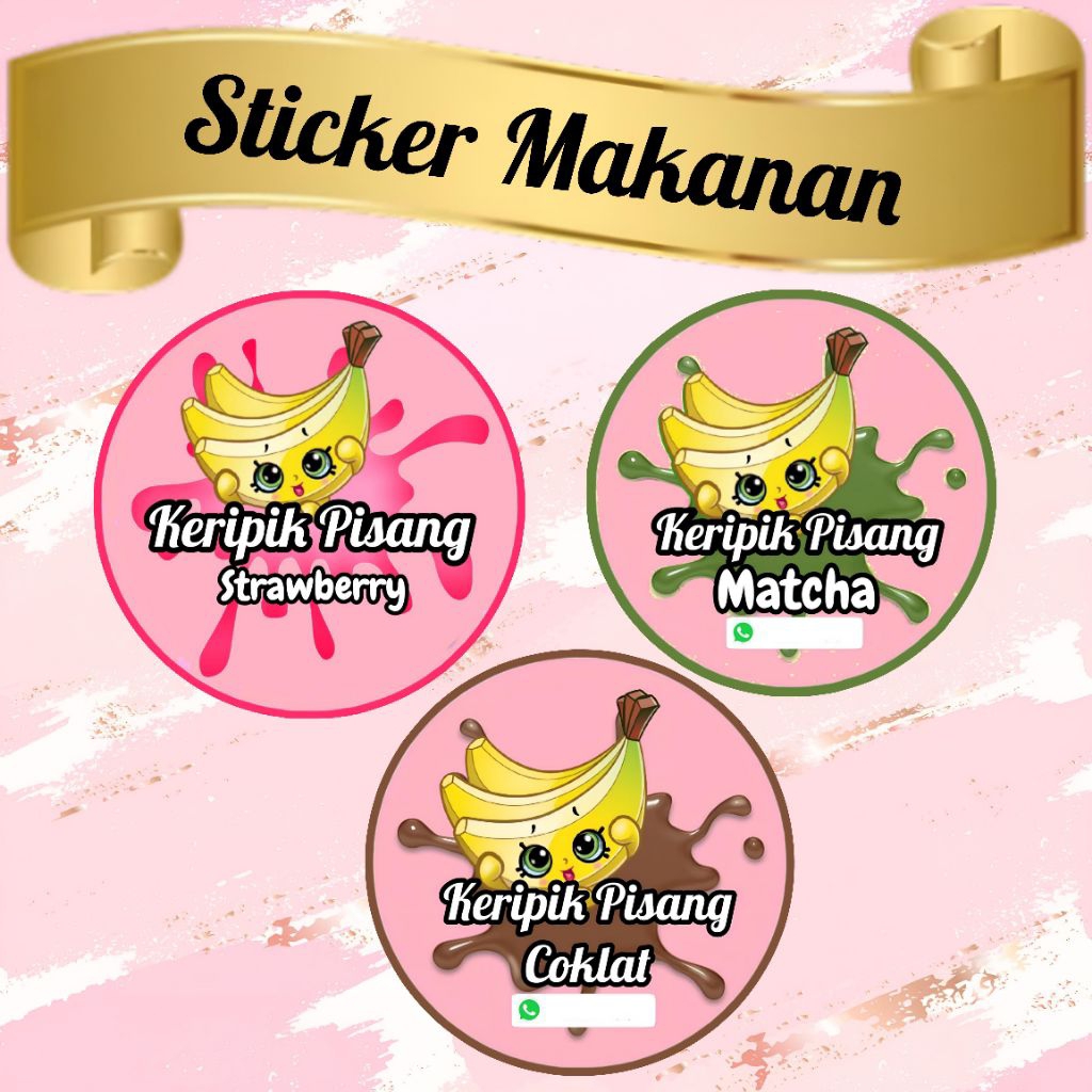 

(MINIMAL ORDER 100 PCS) STICKER LABEL BANANA CHIPS KERIPIK PISANG LUMER CUSTOM