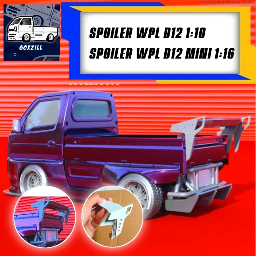 SPOILER CUSTOM WPL D12 1:10 / WPL MINI 1:16 HANDMADE