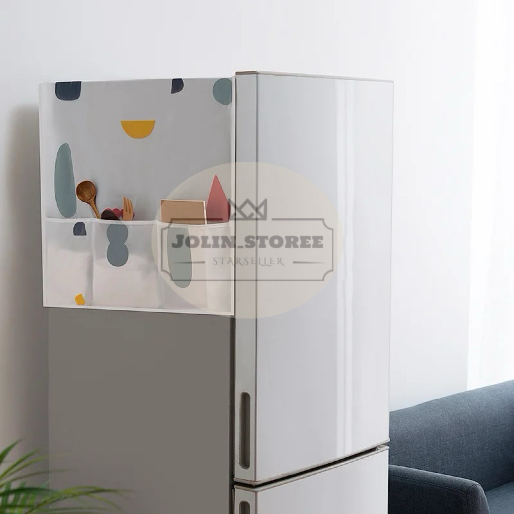 Sarung kulkas Anti Air Kain Penutup Kulkas Cover Kulkas Tatakan Penutup Bagian Atas Kulkas Taplak Ku