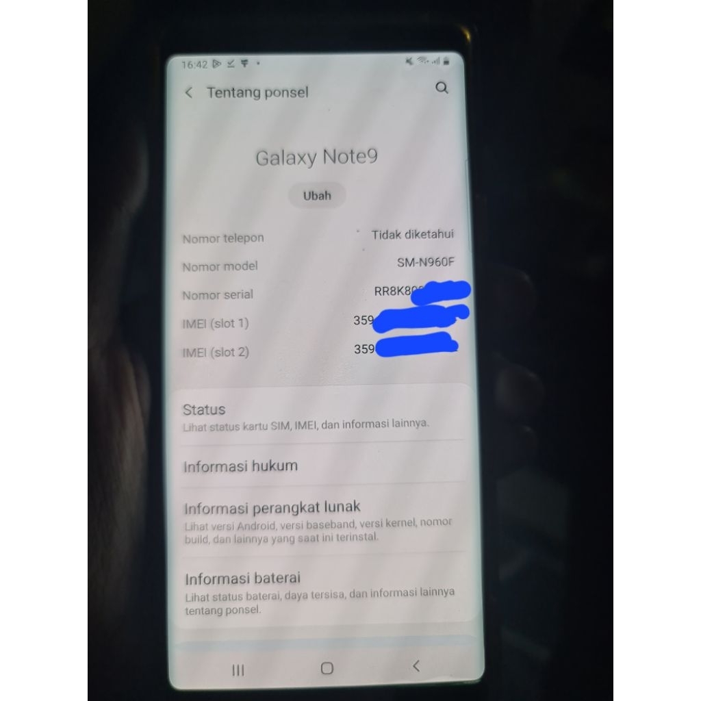 mesin samsung note 9 sein
