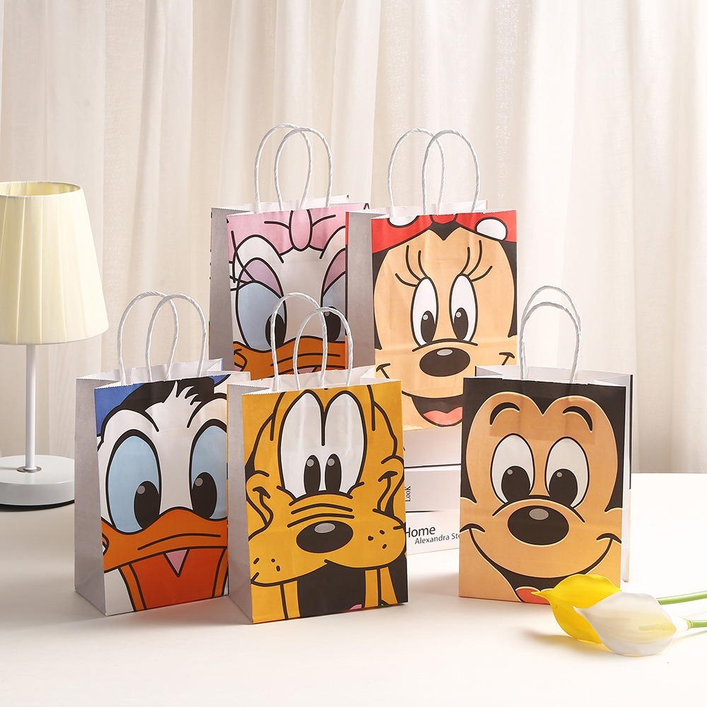 

Paperbag Disney Mickey goodie bag ultah anak cute / tempat snack hadiah Minnie 15x8x21cm