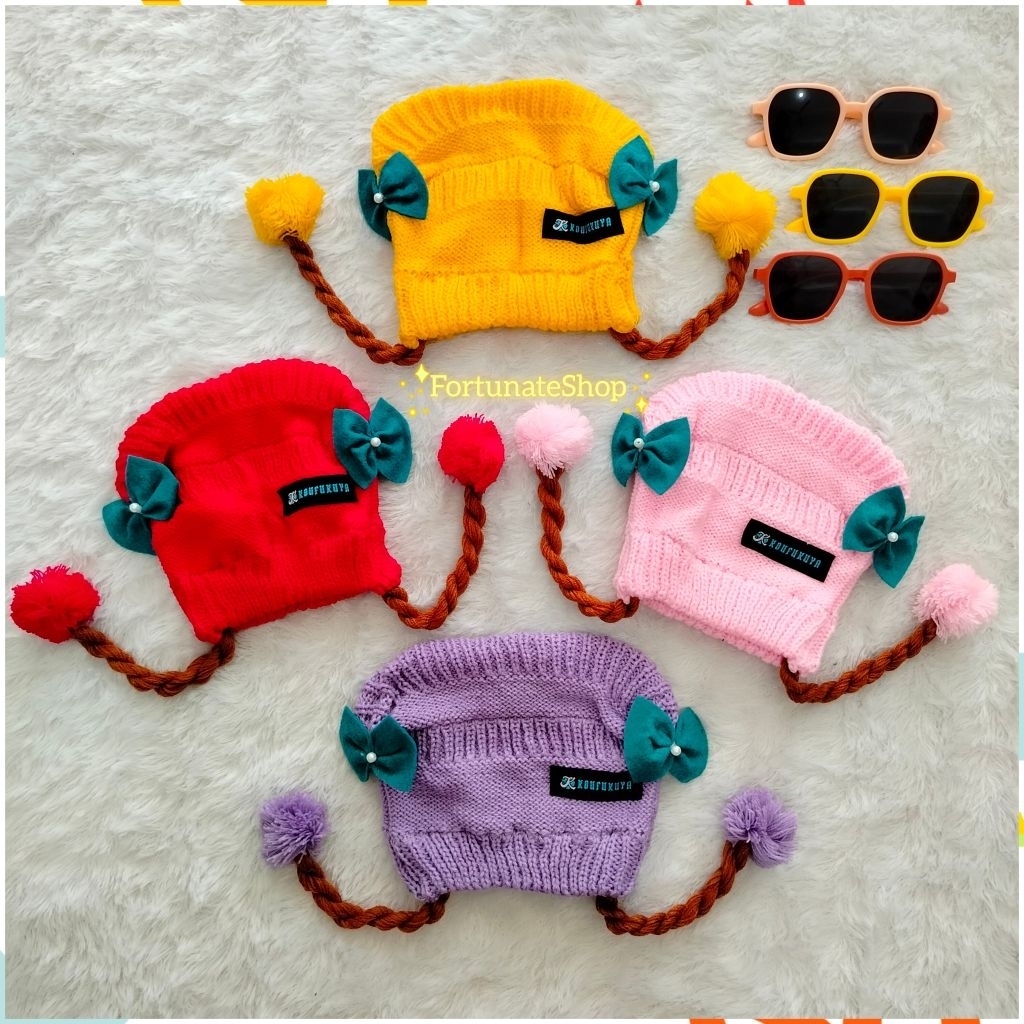 Paket Murah ( Paket Usaha) 12 Pcs Topi Kupluk Rajut Kepang Baby Lembut Premium (0-2 Tahun) Topi New