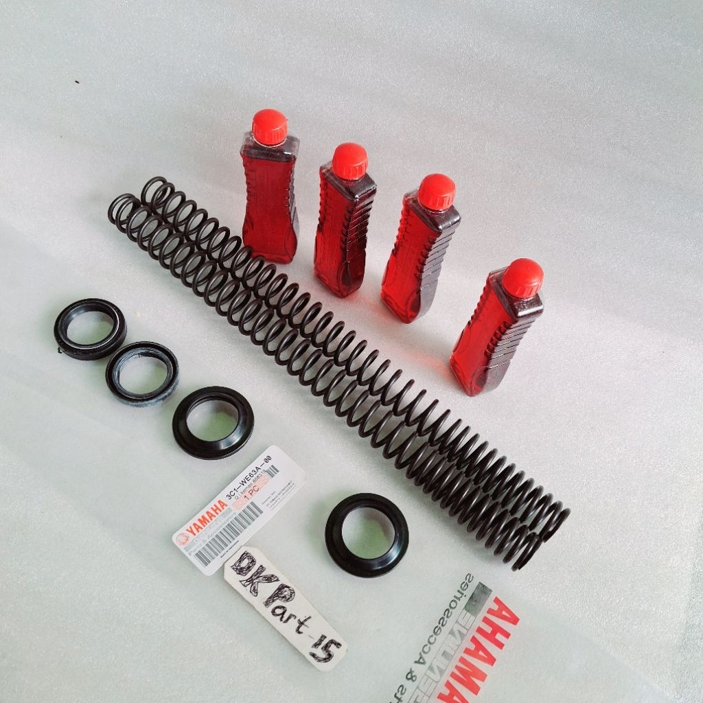 Per shock Set kanan kiri 3C1 plus seal sock, seal Abu + Oli shock yamaha Vixion lama old Vixion New 