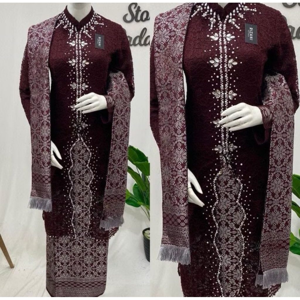 Set kebaya brukat payet lalisa/kebaya modern/kebaya ibu besan/kebaya kondangan /kebaya ibu hajat/keb