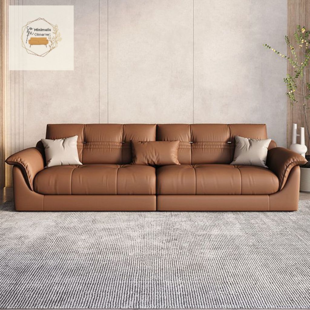 (Free Bantal) Sofa Kulit Sintetis Sofa Minimalis Terbaik Sofa Modern