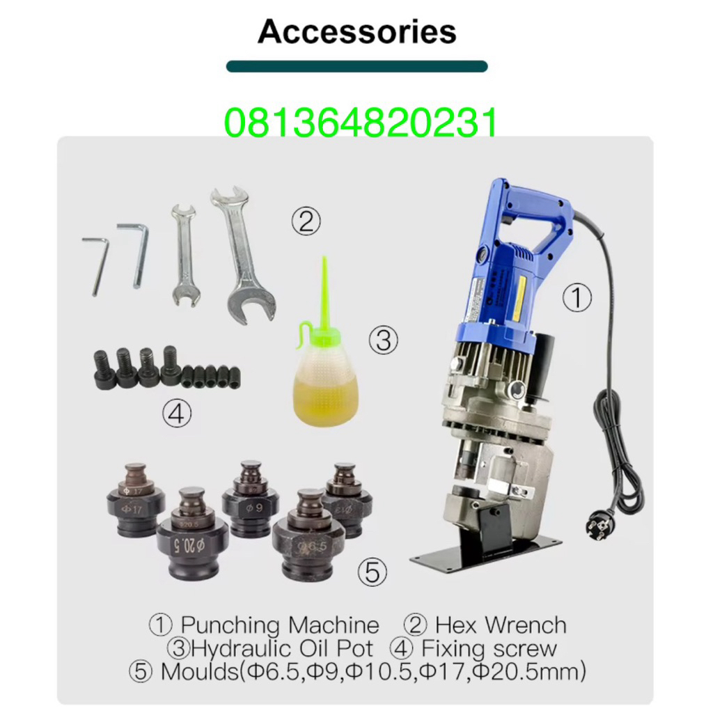 

punch hole hydrolic portable pembolong plat besi