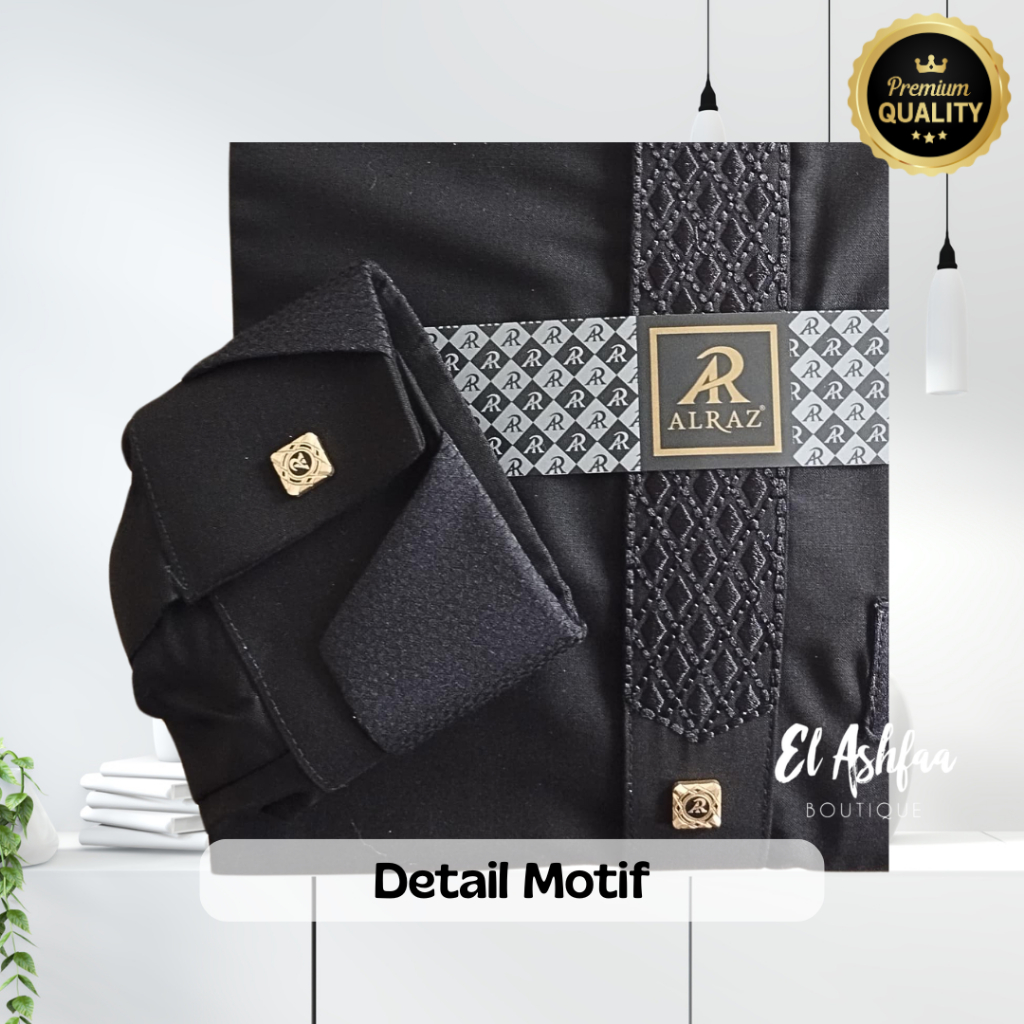New Deals Jubah Saudi Gamis Pria Al Raz Premium Hitam Hasan - El Ashfaa Boutique