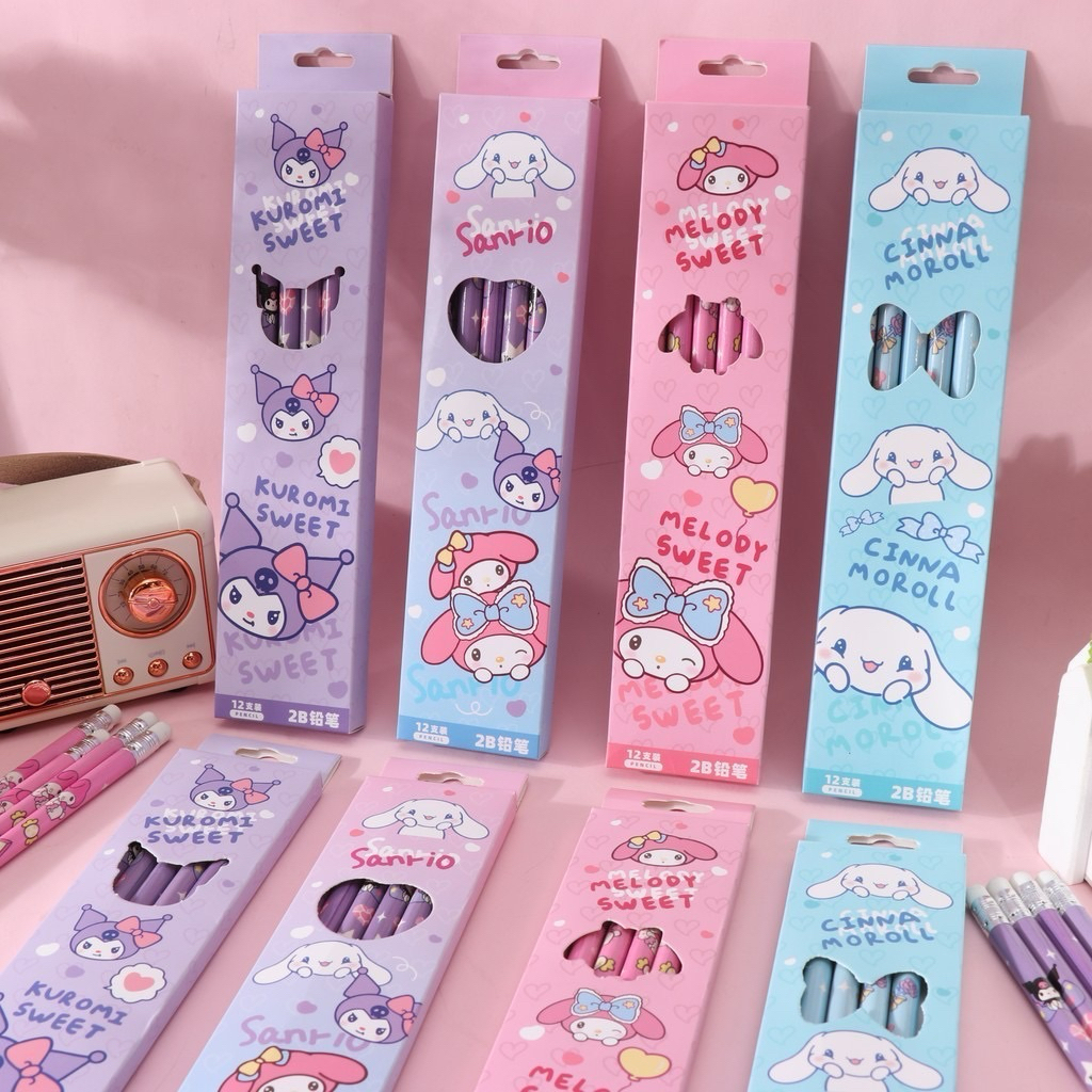 

Pensil Lucu Motif Sanrio dengan penghapus kecil di atas ( 1 box isi 6 )