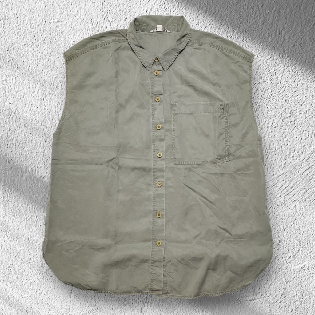 Blouse Dolman Sleeve Utility Top comma Kemeja Wanita Comma-Olive