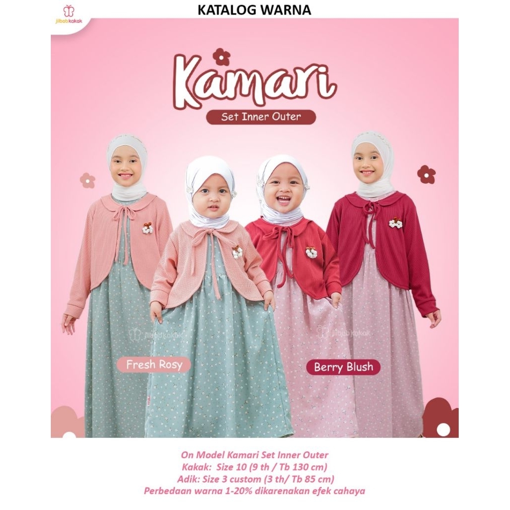 (PRE ORDER) KAMARI SET - INNER & OUTER BY JILBABKAKAK DRESS SET ANAK DRESS SET INNER MUSLIM ANAK