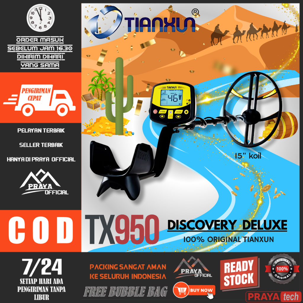 METAL DETECTOR TX950 ORIGINAL TIANXUN  Logam Emas Gold Silver Besi Alumunium Pendeteksi Logam Dan Em