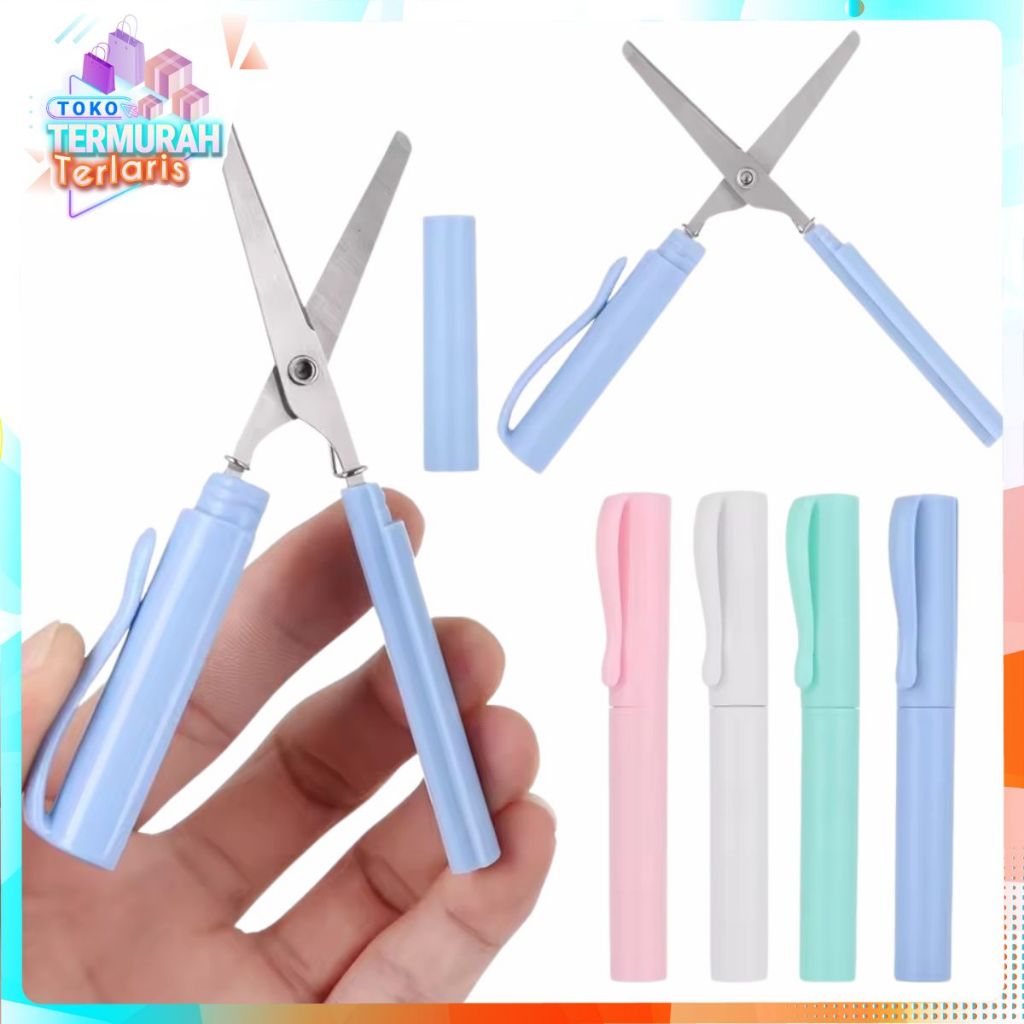 

TTT Gunting Lipat Mini Bentuk Pena Gunting Kertas Paper Cutter Portable Scissors Gunting Kecil Alat Pemotong Kertas Portabel Model Pulpen