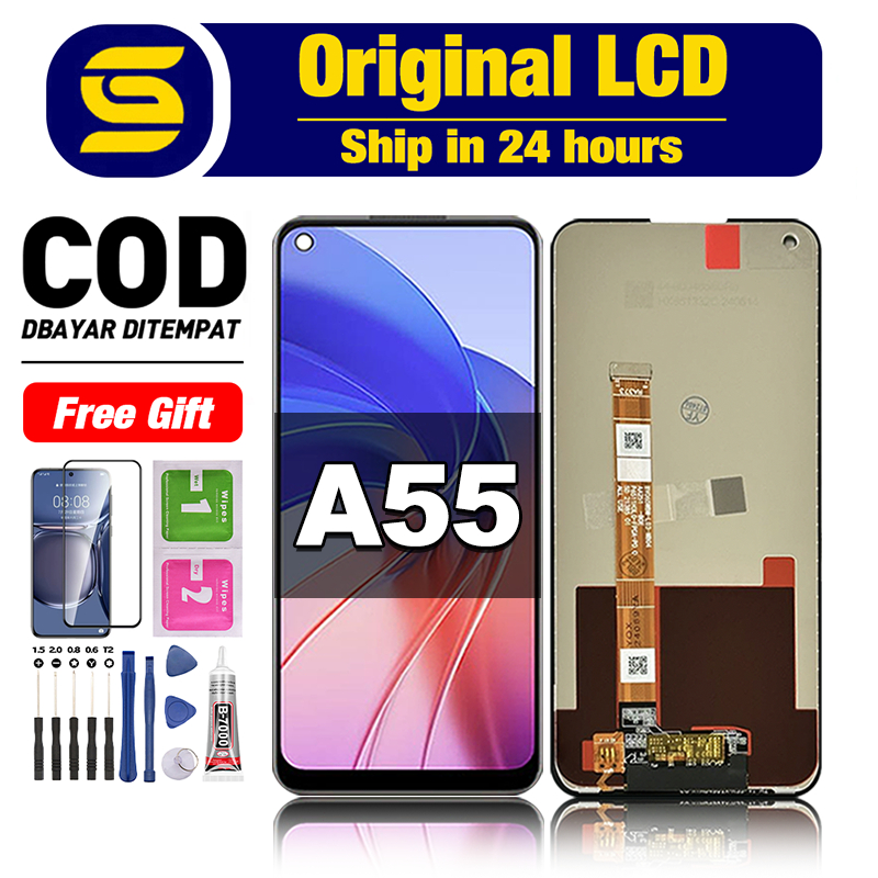 LCD FOR OPPO A55 Original 100% Fullset hp Touchscreen murah For Glass Digitizer ori asli COD