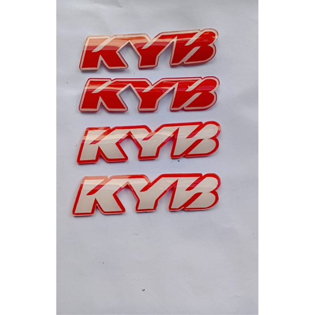 BERKAH MOTOR RACING SHOP STICKER BESI AKRILIK EMBLEM KYB (merah putih)LOGO TIMBUL 3D BUKAN STIKER 1 