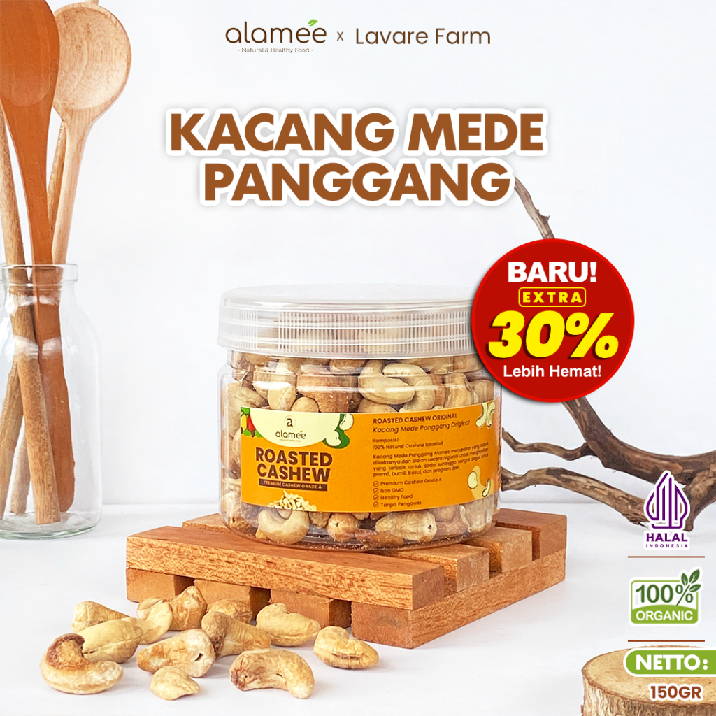 

ALAMEE Kacang Mede Panggang Roasted Cashew Mete Mente Oven Matang 150 gram buma