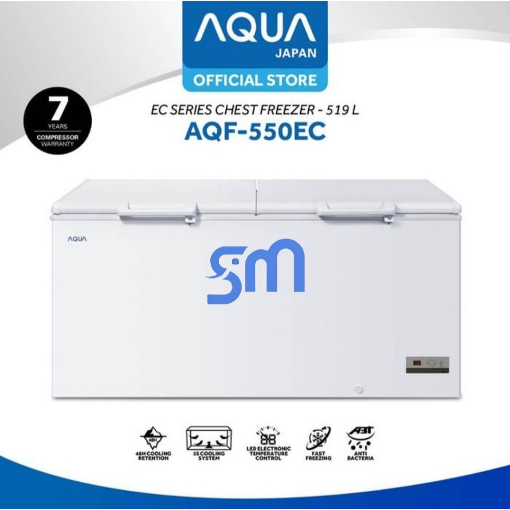 Chest Freezer AQUA AQF-550EC 519 Liter AQF550EC Freezer Box AQF 550 EC
