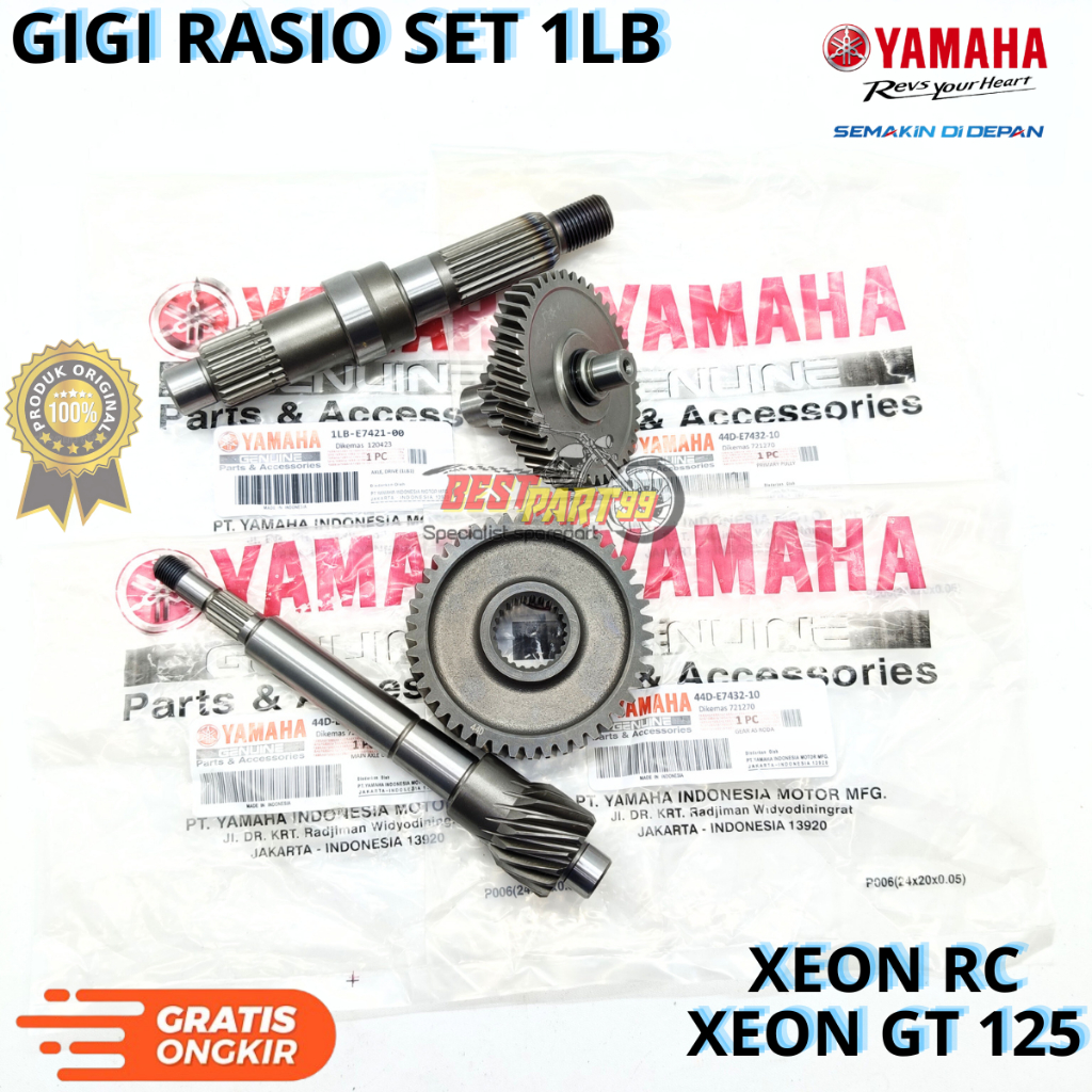 Gigi rasio set yamaha XEON RC/GT 125 1LB YGP berkualitas original asli gir gear ratio final drive
