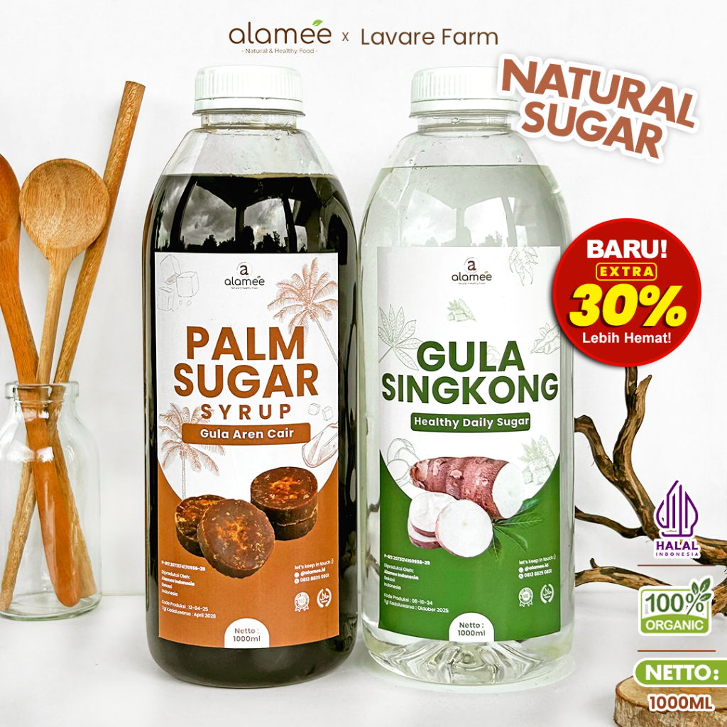 

ALAMEE Gula Aren Cair Singkong Ketela Palm Sugar Cair Organic Organik Pure Murni Sirup Pemanis 1ltr BUMA