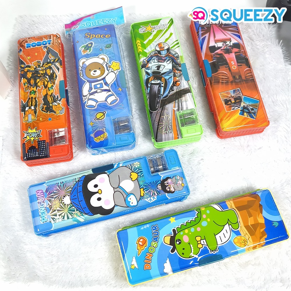 

Tempat Pensil Magnet Karakter 2 Sisi + Rautan / Kotak Pensil