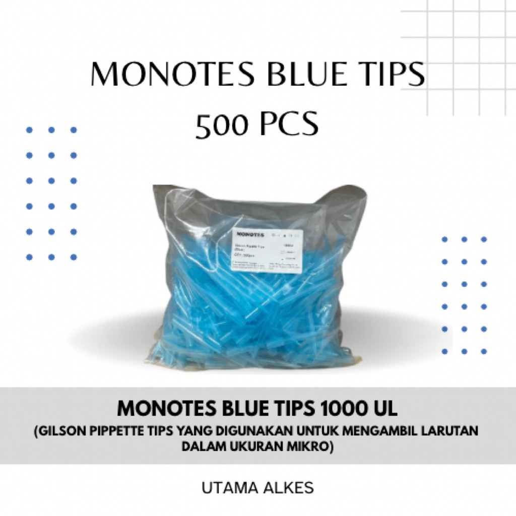 BLUE TIP 1000UL MONOTES TIPS MIKROPIPET PER PACK | YELLOW TIP 1000UL MONOTES TIPS MIKROPIPET PER PAC