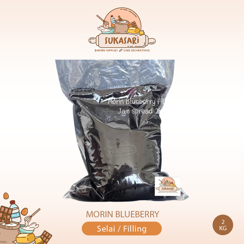 

Ready Stok Morin Blueberry Filling 2kg pack Selai Jam isian Spread bluberi Blue berry