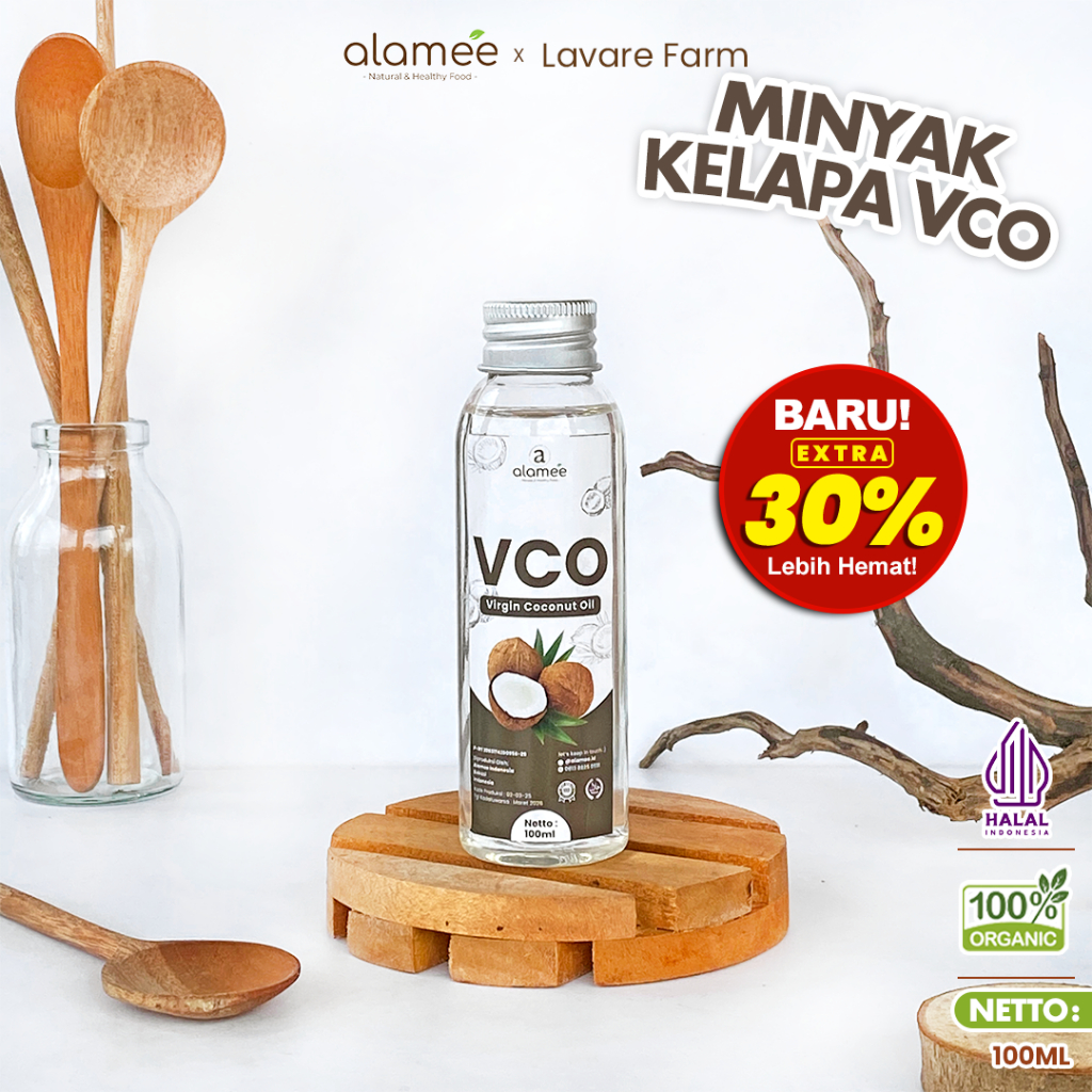 

ALAMEE Minyak Kelapa Murni Extra Virgin Coconut Oil VCO Asli Dapat Diminum Organik Masak 100ml BUMA