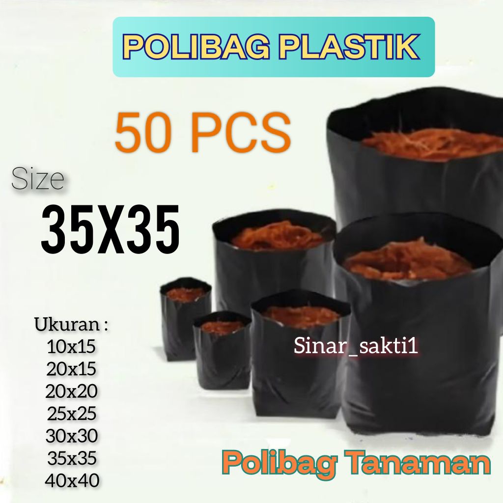 Promo 50Pcs Polibag Plastik Ukuran 35x35 Polibag Tanaman