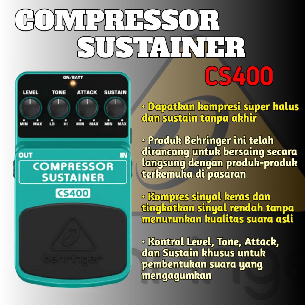 EFEK GITAR BEHRINGER CS400 EFEK GITAR COMPRESSOR SUSTAINER ELEKTRIK