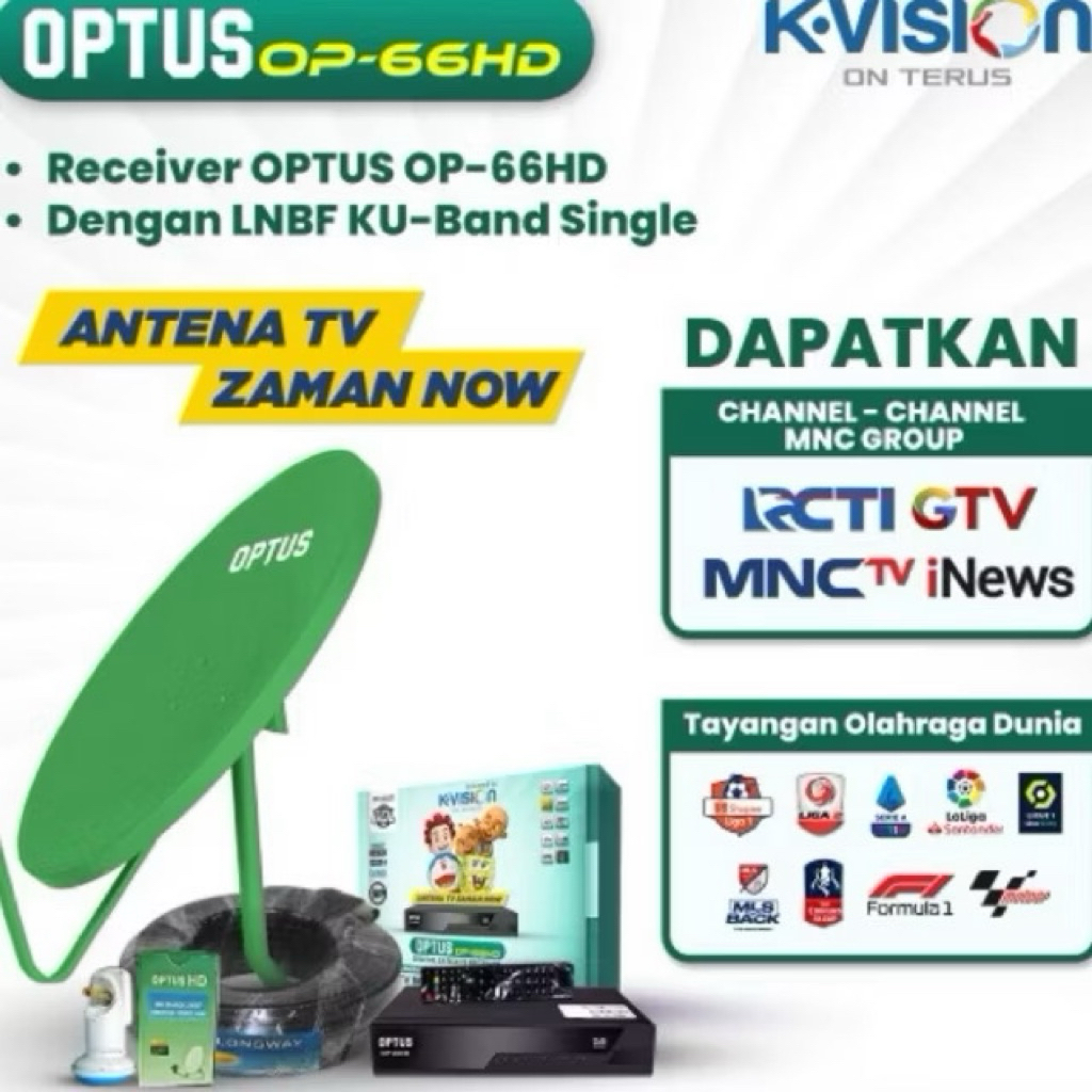 PAKET LENGKAP | ODU OPTUS HIJAU 60CM + RECEIVER OPTUS