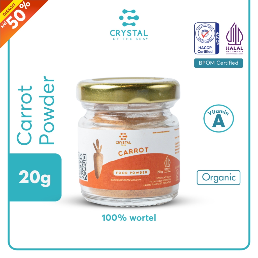 

Crystal Farm | Carrot Food Powder (20gr) (80gr)/ Bubuk Sayuran Wortel / Bumbu MPASI Natural / Bubuk Tabur Gizi Non MSG Sehat / Vegetable Powder Vitamin Mata dan Kulit / Perisa Alami Makanan Minuman / Smoothies Juice Powder
