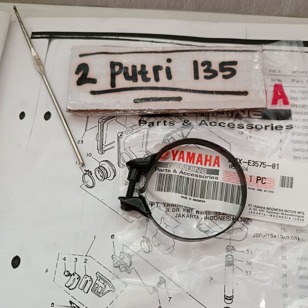 kleman karet filter karbu rxking, rx spesial, rxz original yamaha genuine part