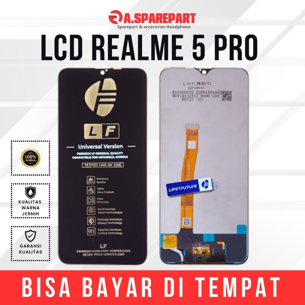 LCD Realme 5 Pro Original Fullset Touchscreen Life Future kualitas terbaik